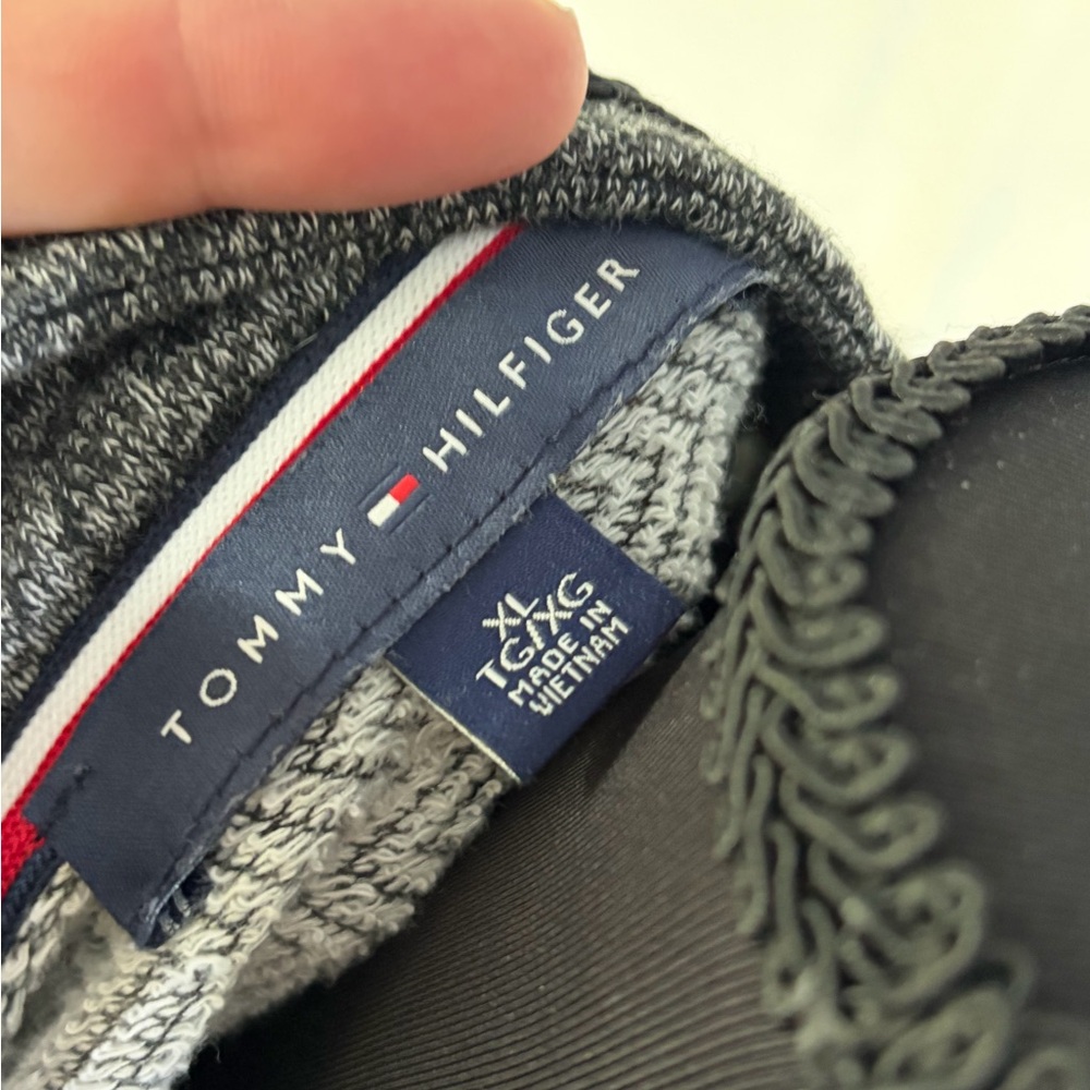 Tommy Hilfiger Grey Knit‎ Military Jacket Double Breasted Crest Button XL - Picture 8 of 9